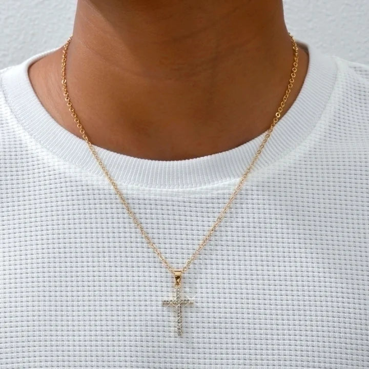 The Halo Cross Necklace